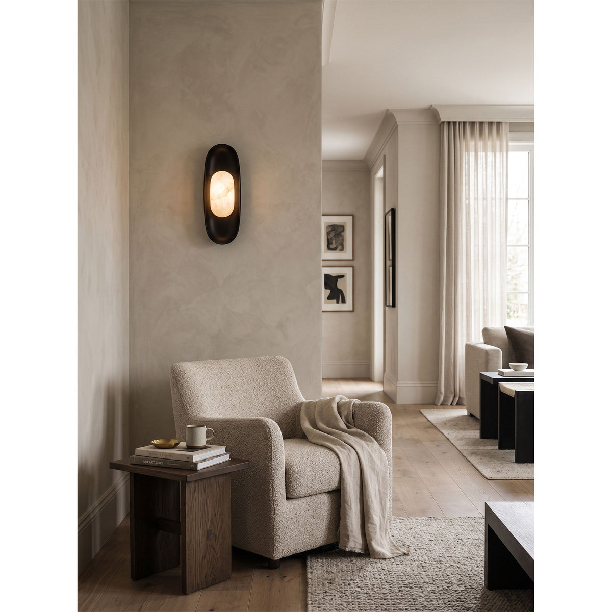 Esculpa Alabaster Wall Sconce