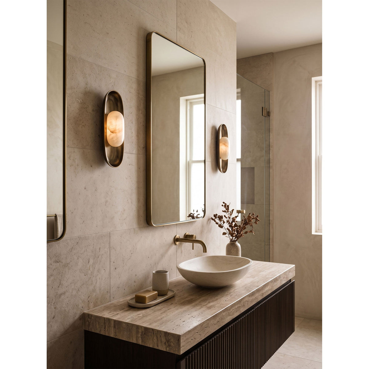 Esculpa Alabaster Wall Sconce