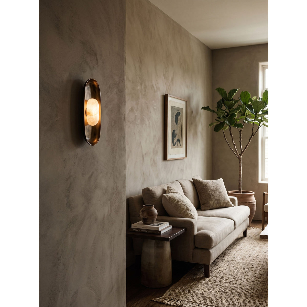 Esculpa Alabaster Wall Sconce