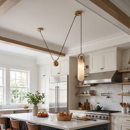 Flint Alabaster Counterweight Pendant Lamp