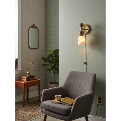 Flume Alabaster Plug-in Wall Sconce