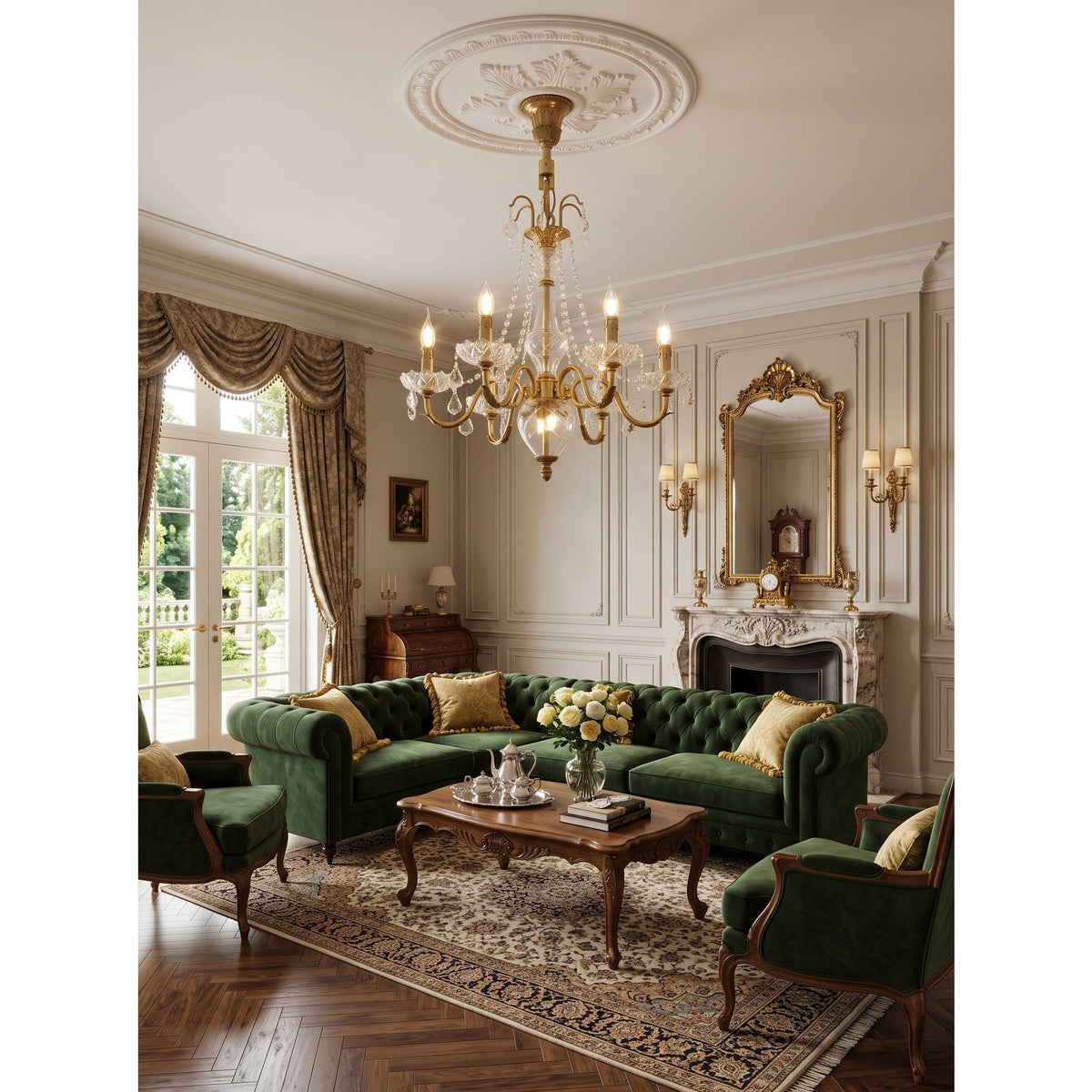 Fontainebleau Brass Chandelier
