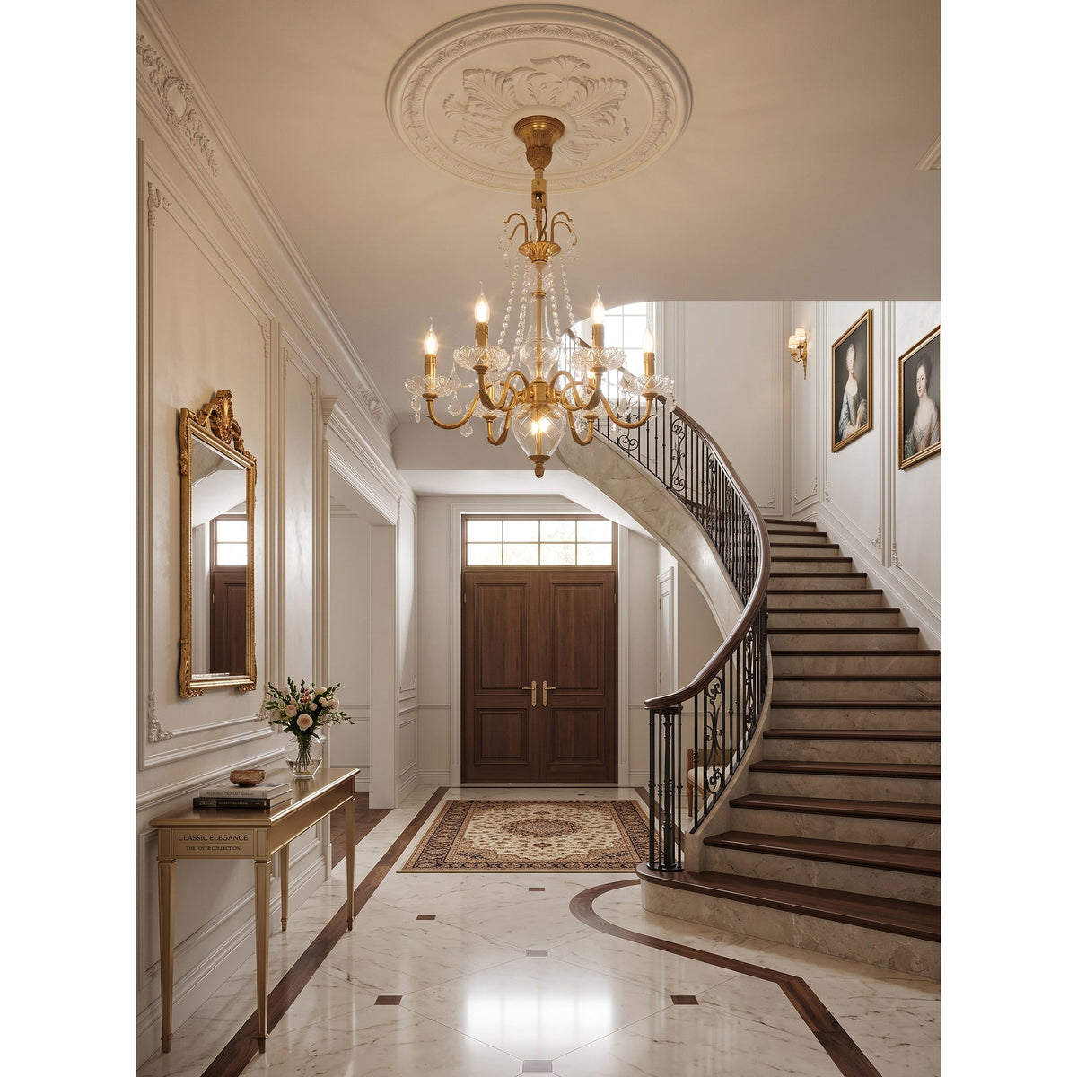 Fontainebleau Brass Chandelier