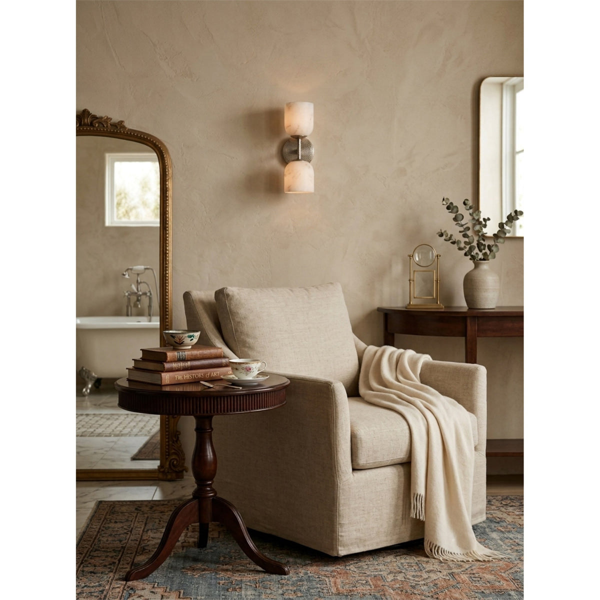 Garrison Alabaster Hammered Wall Sconce