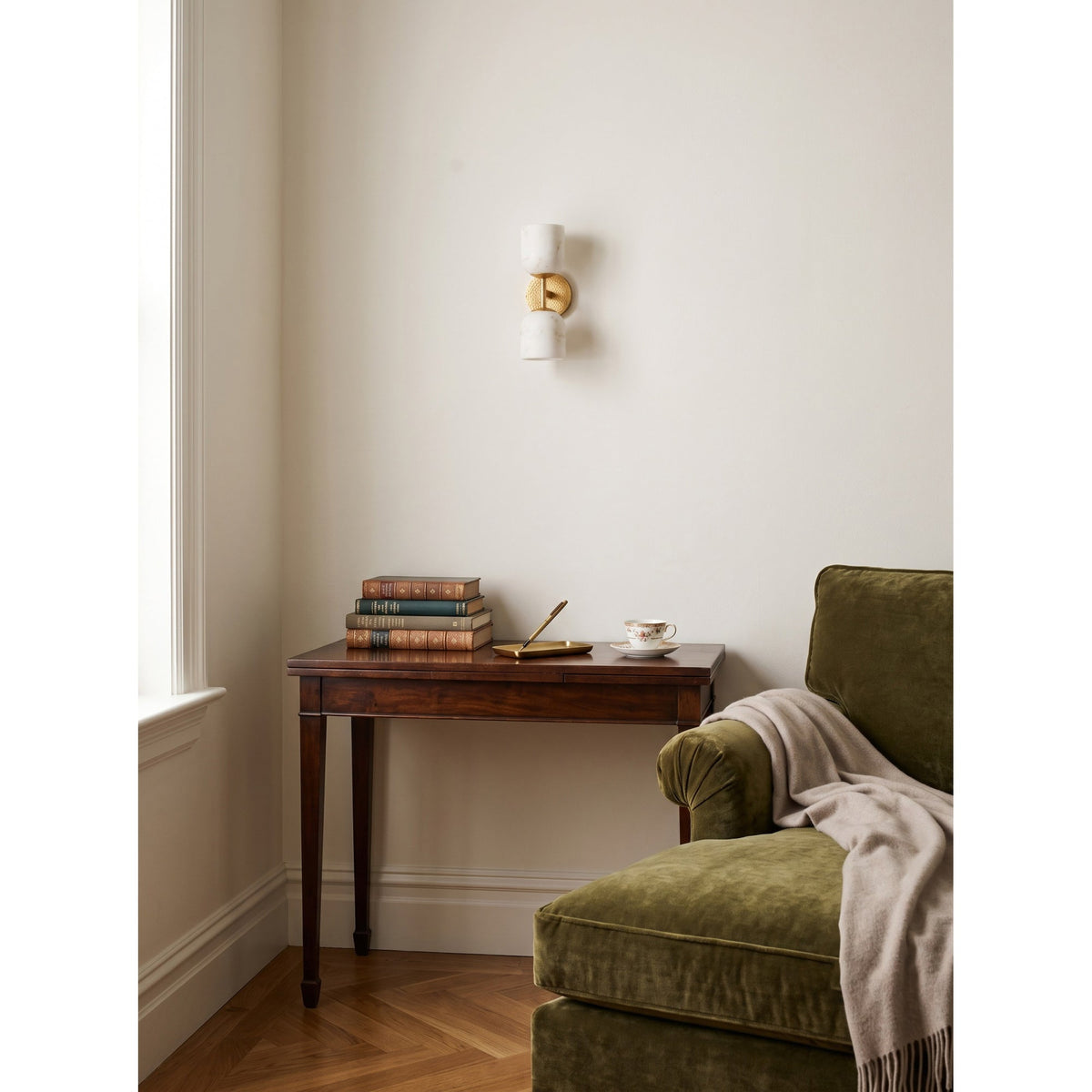 Garrison Alabaster Hammered Wall Sconce