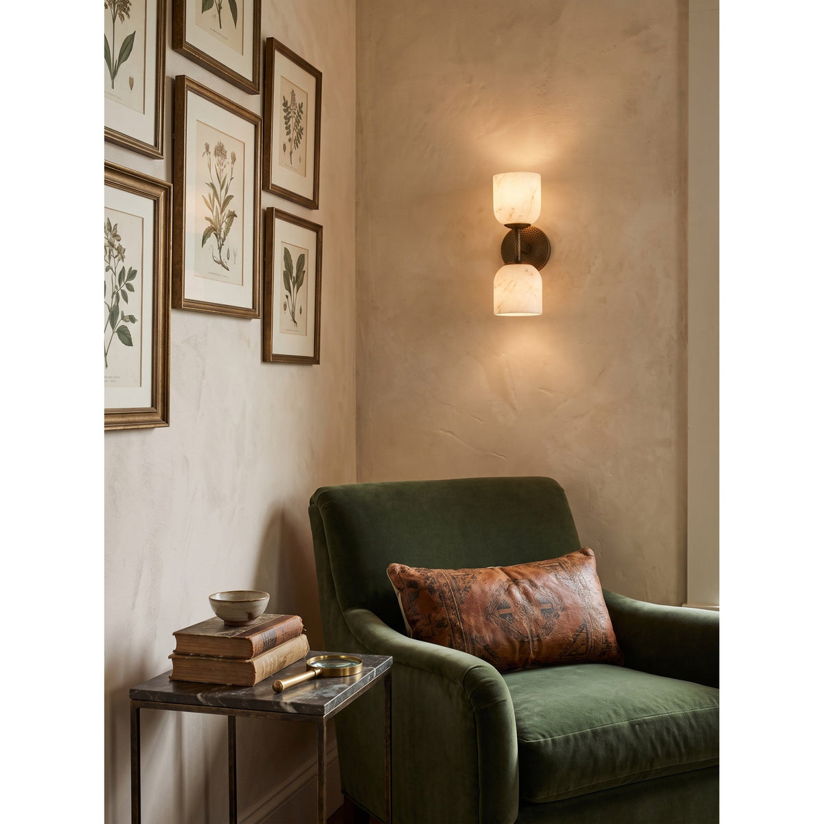 Garrison Alabaster Hammered Wall Sconce