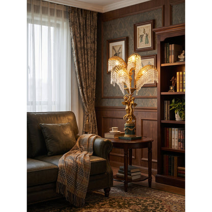 Gratia Crystal Palm Table Lamp