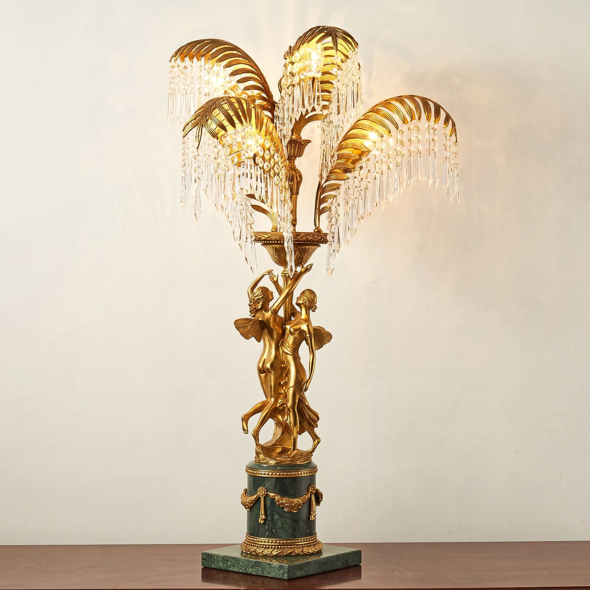 Gratia Crystal Palm Table Lamp