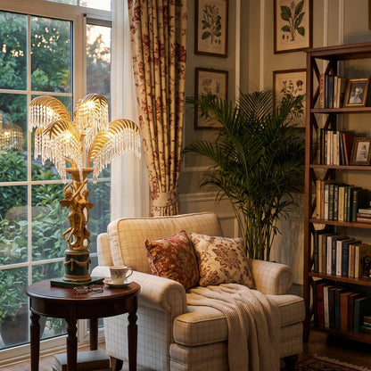 Gratia Crystal Palm Table Lamp