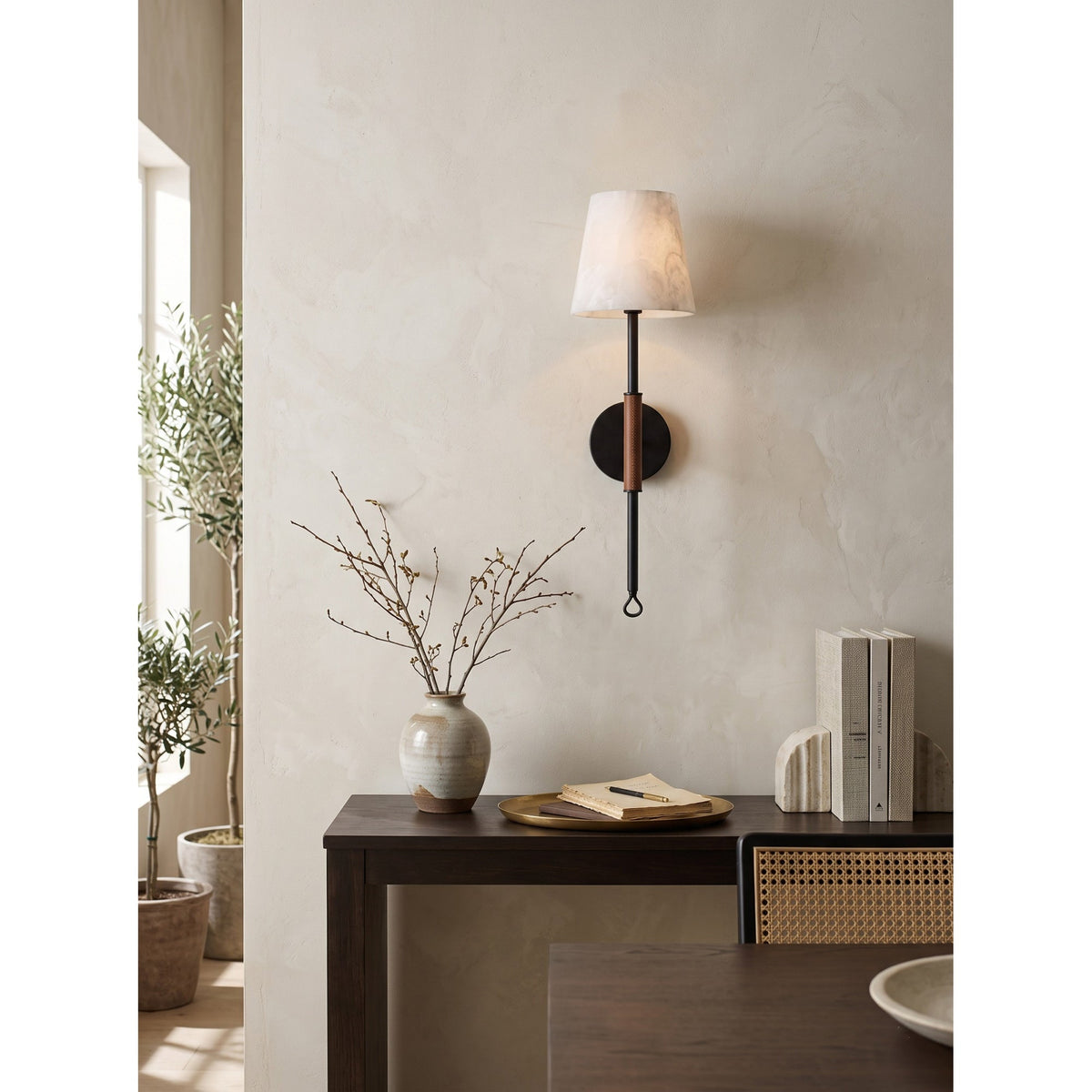 Griffin Tail Alabaster Wall Sconce