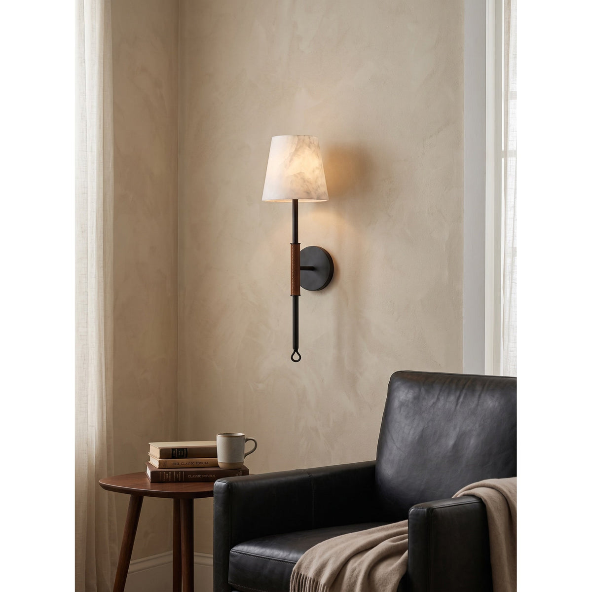 Griffin Tail Alabaster Wall Sconce