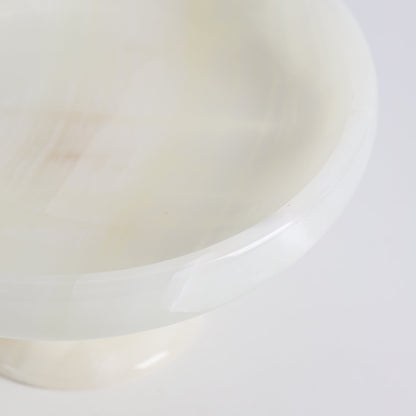 Harlow White Onyx Pedestal Bowl