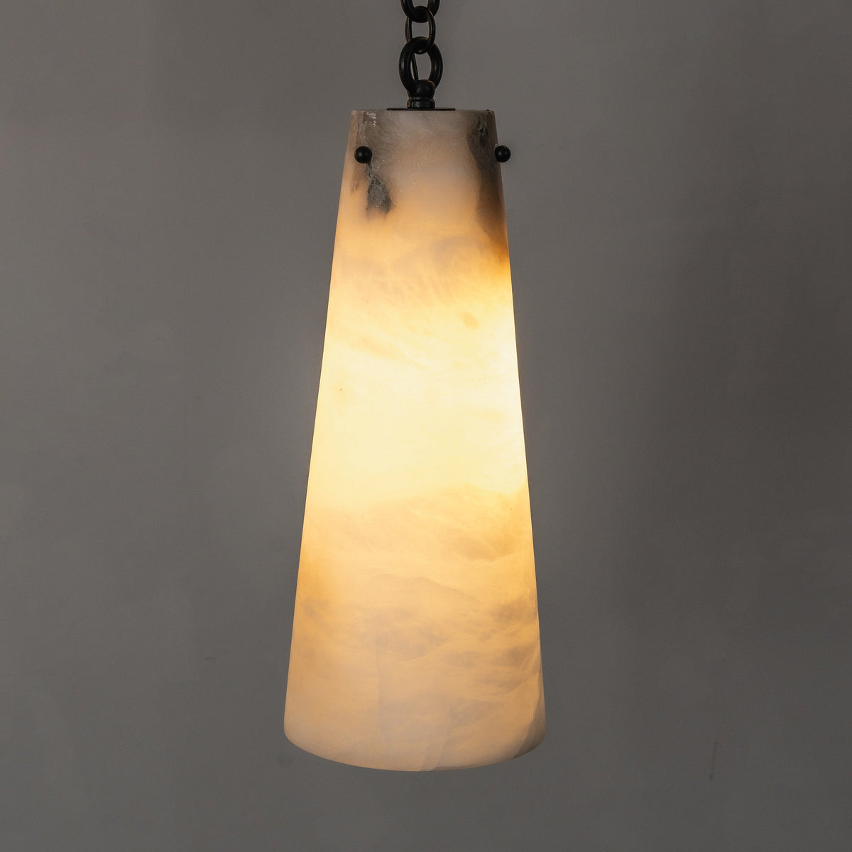 Industrial Cascade Chain Alabaster Chandelier