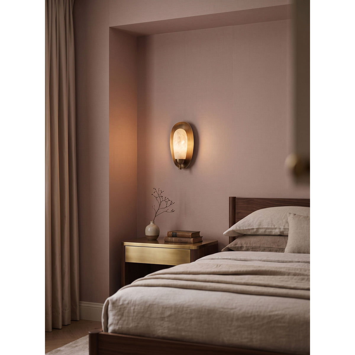Laurel Blossom Alabaster Wall Sconce