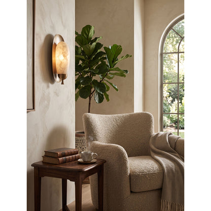 Laurel Blossom Alabaster Wall Sconce