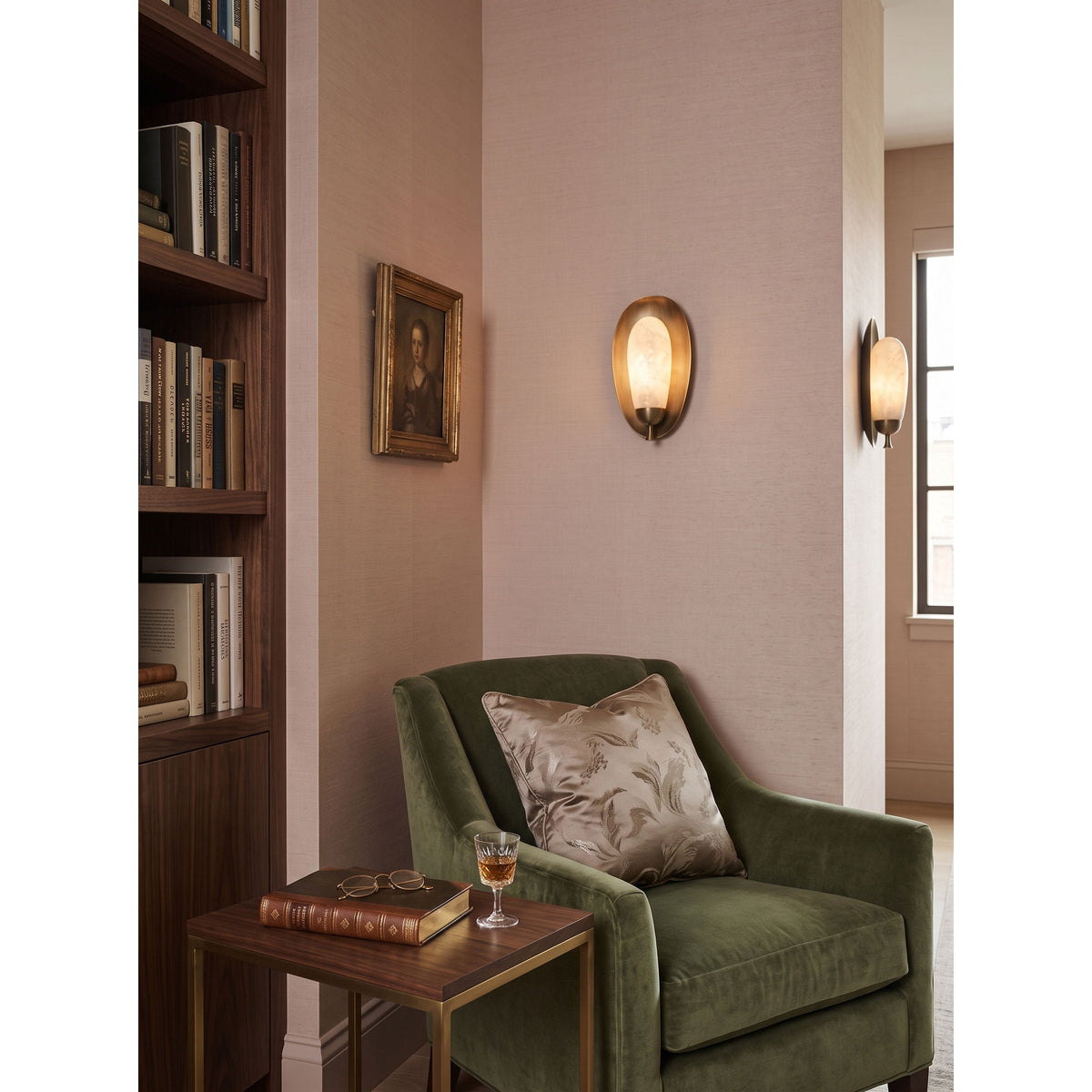 Laurel Blossom Alabaster Wall Sconce