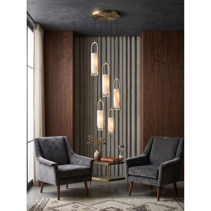 Melange Alabaster Cluster Chandelier