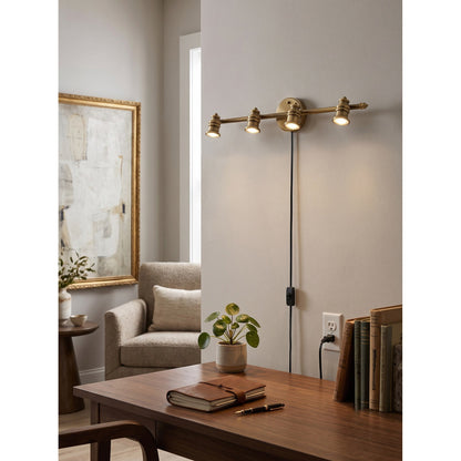 Halophane Brass Plug-in Wall Sconce