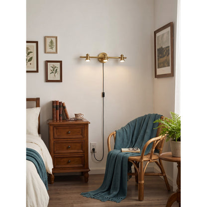 Halophane Brass Plug-in Wall Sconce
