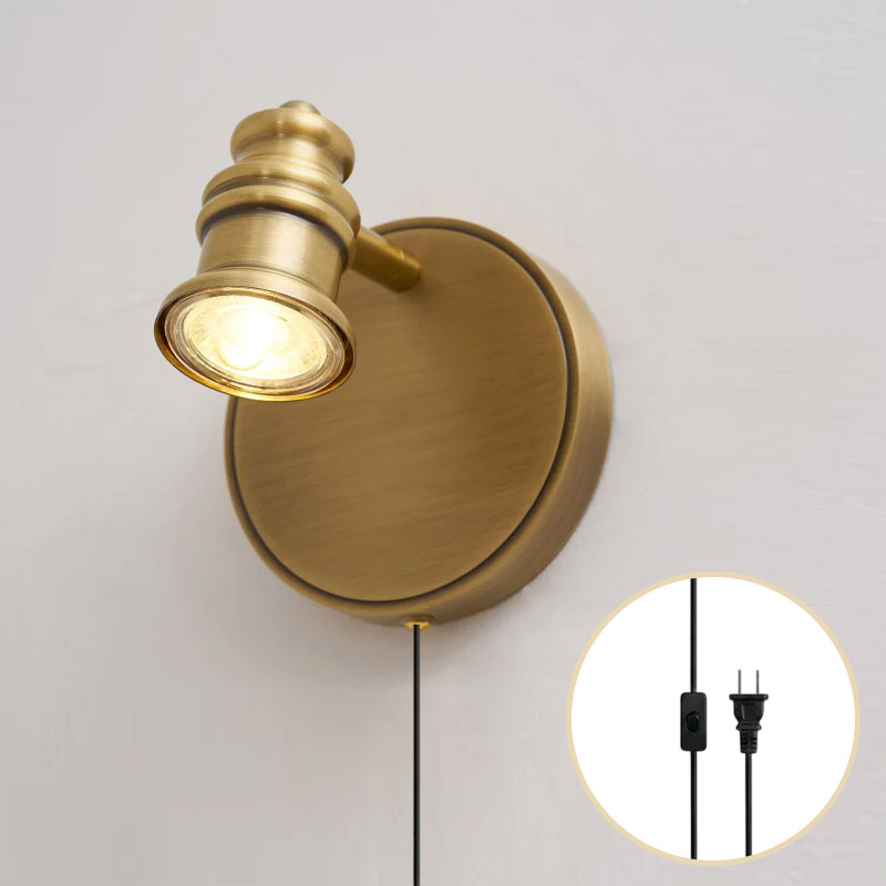 Halophane Brass Plug-in Wall Sconce