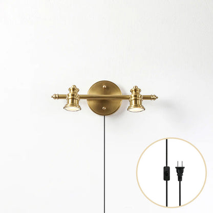 Halophane Brass Plug-in Wall Sconce