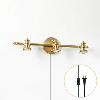 Halophane Brass Plug-in Wall Sconce