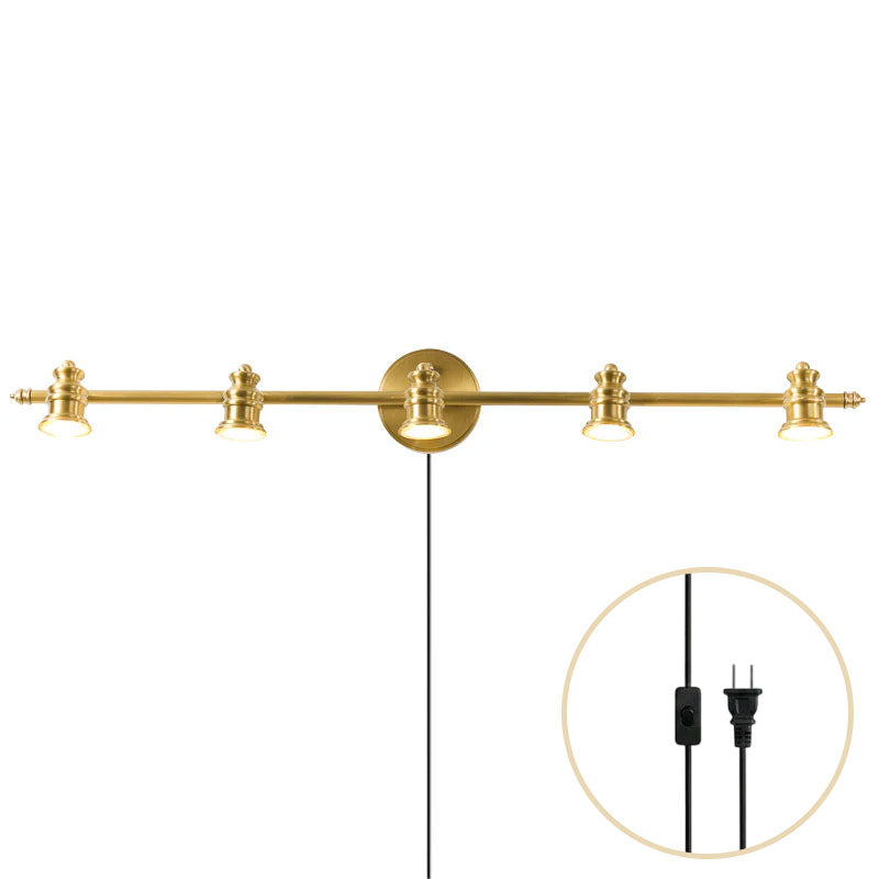 Halophane Brass Plug-in Wall Sconce