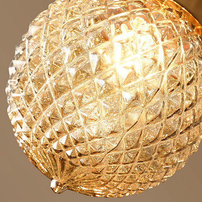 Reeded Globe Flush Ceiling Light