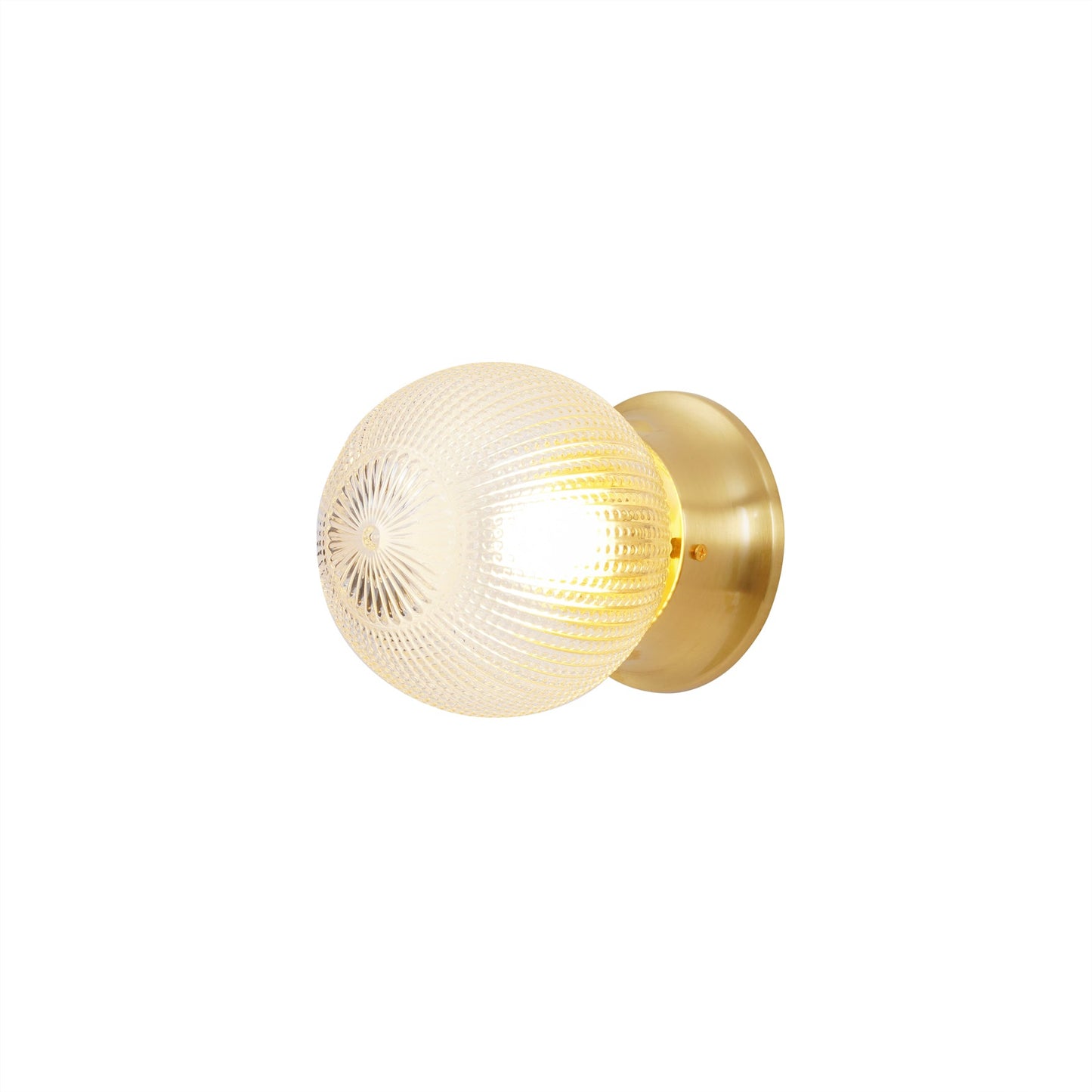 Reeded Globe Flush Ceiling Light