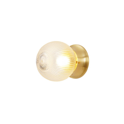 Reeded Globe Flush Ceiling Light