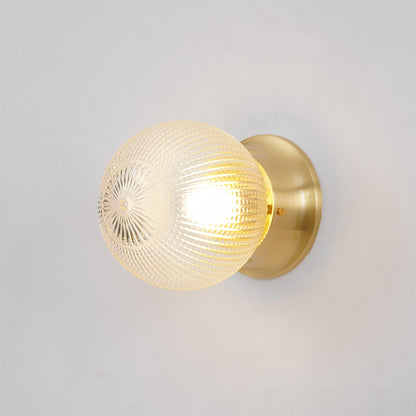 Reeded Globe Flush Ceiling Light