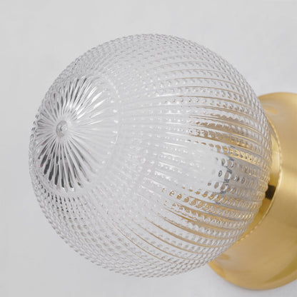Reeded Globe Flush Ceiling Light