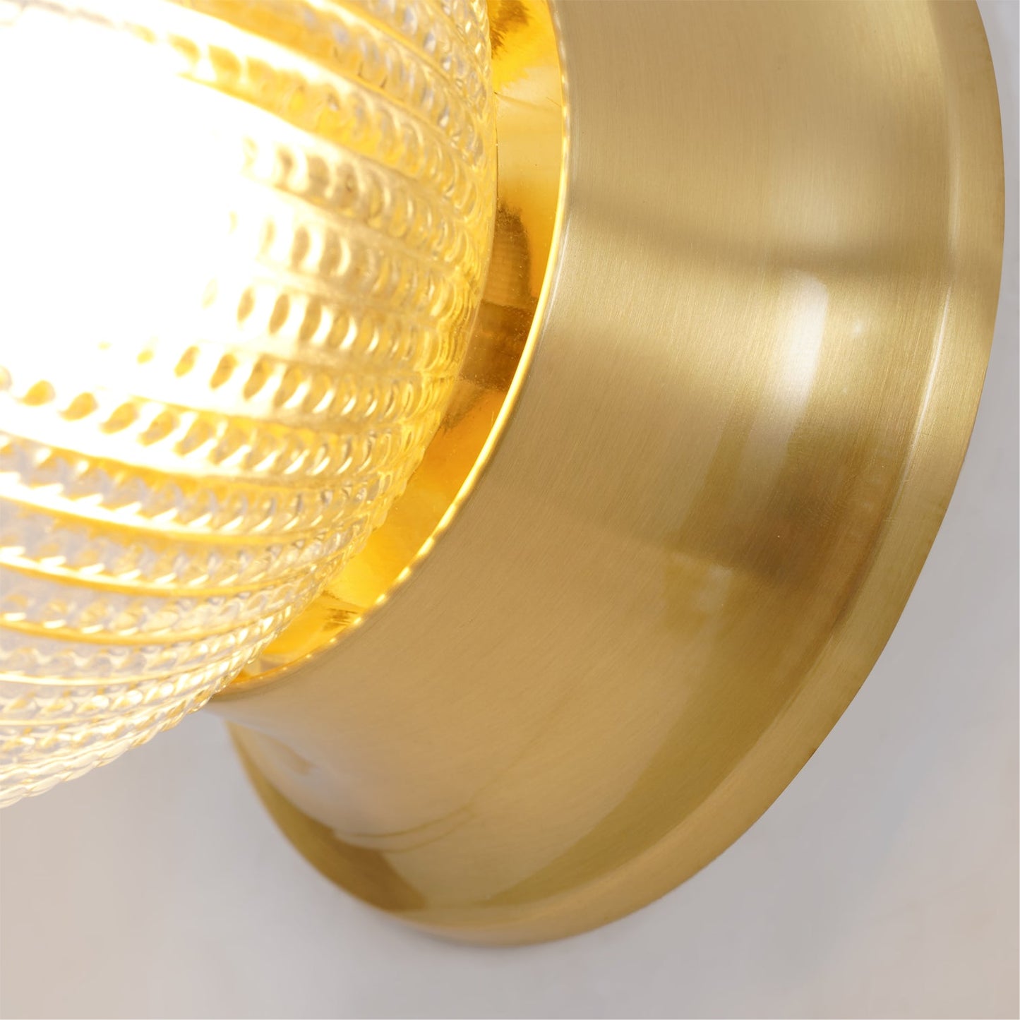 Reeded Globe Flush Ceiling Light