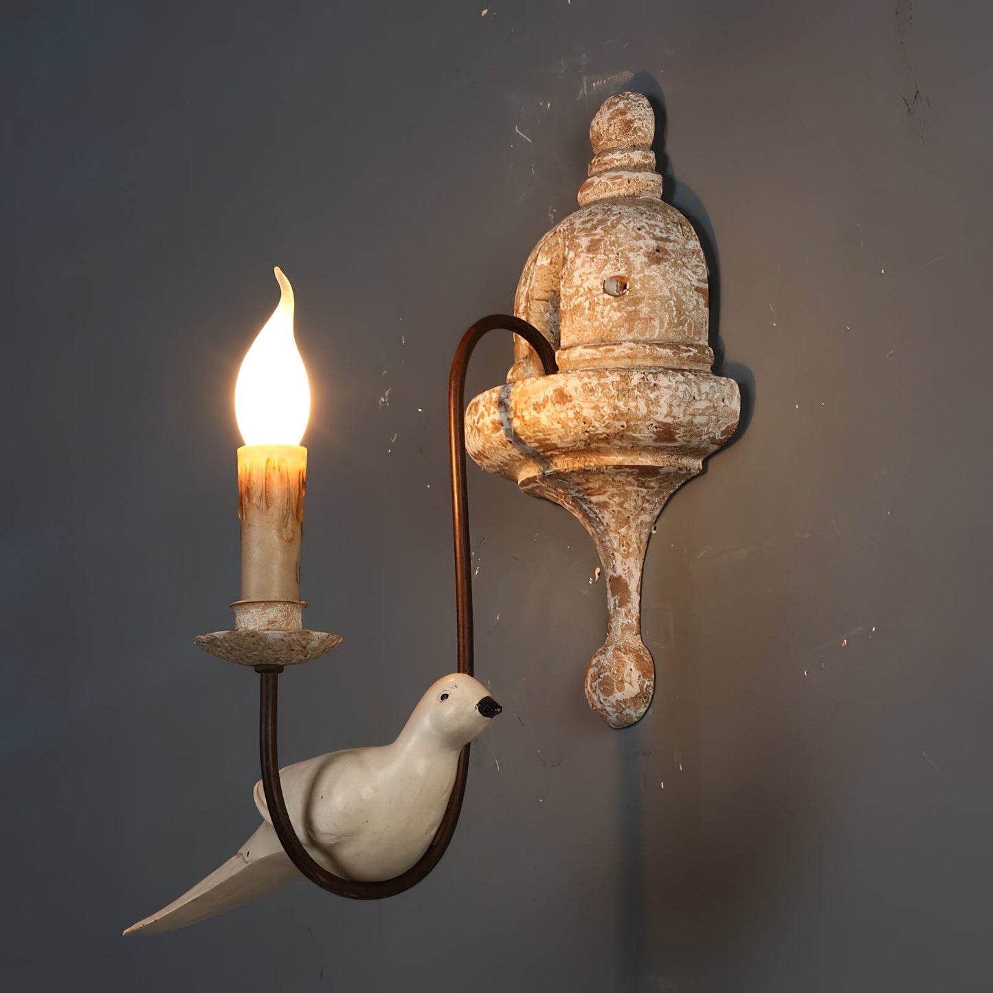 Retro Wooden Bird Wall Lamp