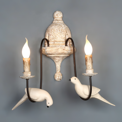 Retro Wooden Bird Wall Lamp
