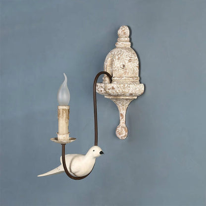 Retro Wooden Bird Wall Lamp