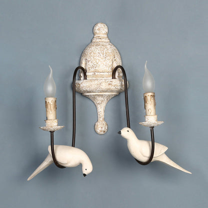 Retro Wooden Bird Wall Lamp