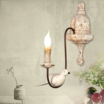 Retro Wooden Bird Wall Lamp
