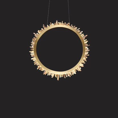 Cervine Modern Rock Crystal Ring Round Chandelier Cluster