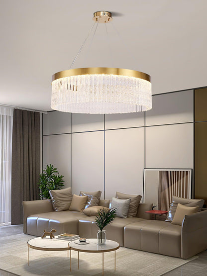 Round Halo Crystal Chandelier