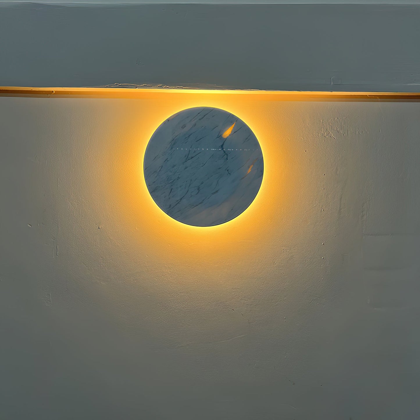 Round White Marble Sconce
