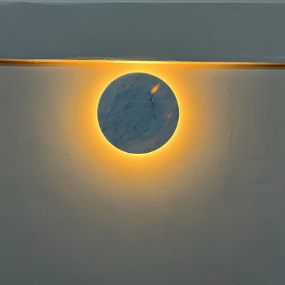 Round White Marble Sconce