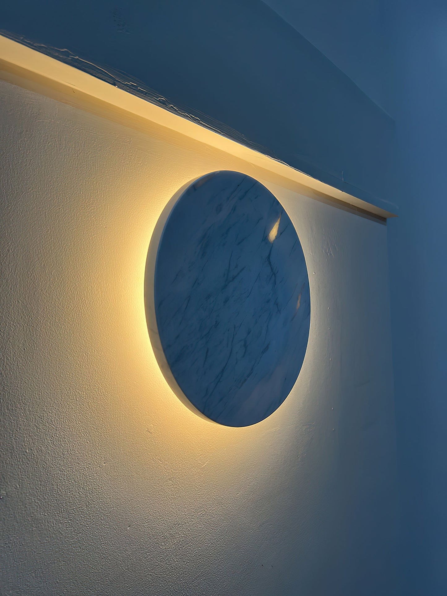 Round White Marble Sconce