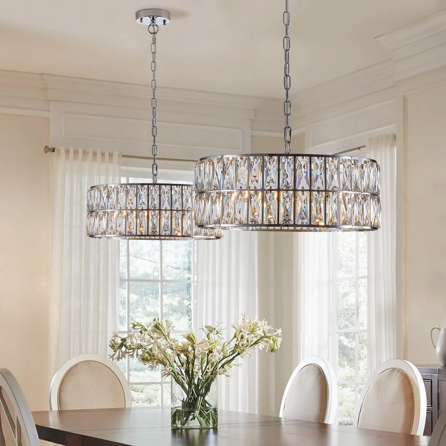 Bacci Crystal Drum Chandelier