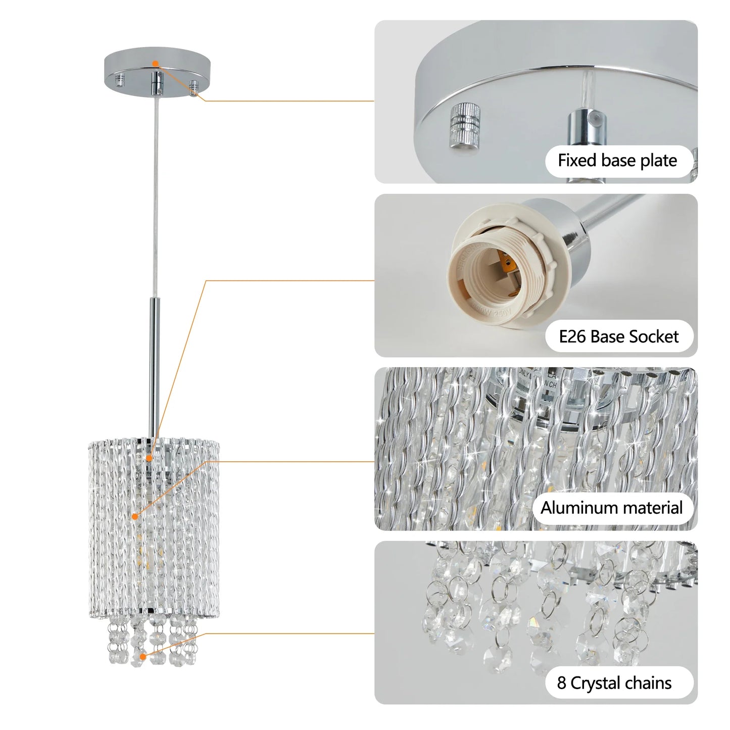 Alleri Crystal Pendant Lights, Set Of 3