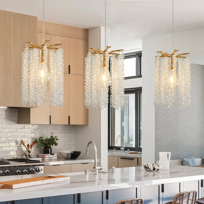 Albero Crystal Pendant Lights, Set Of 3