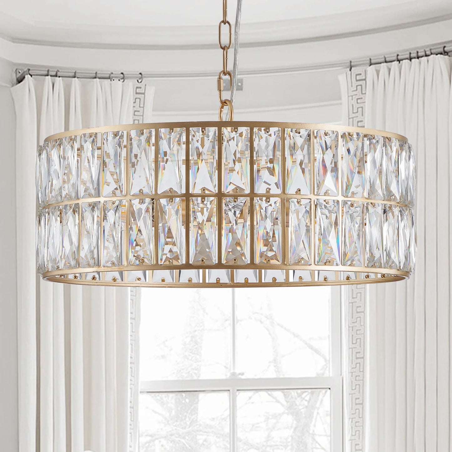 Bacci Crystal Drum Chandelier