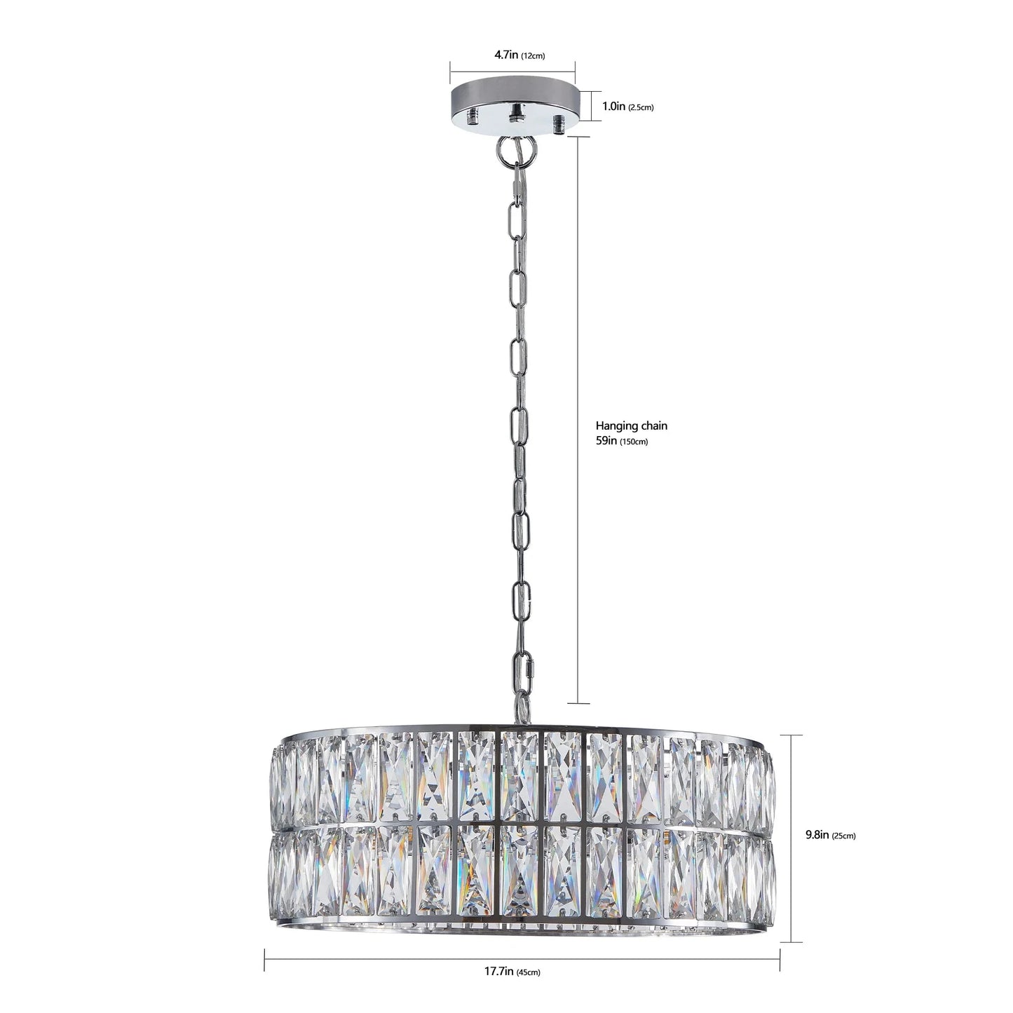 Bacci Crystal Drum Chandelier
