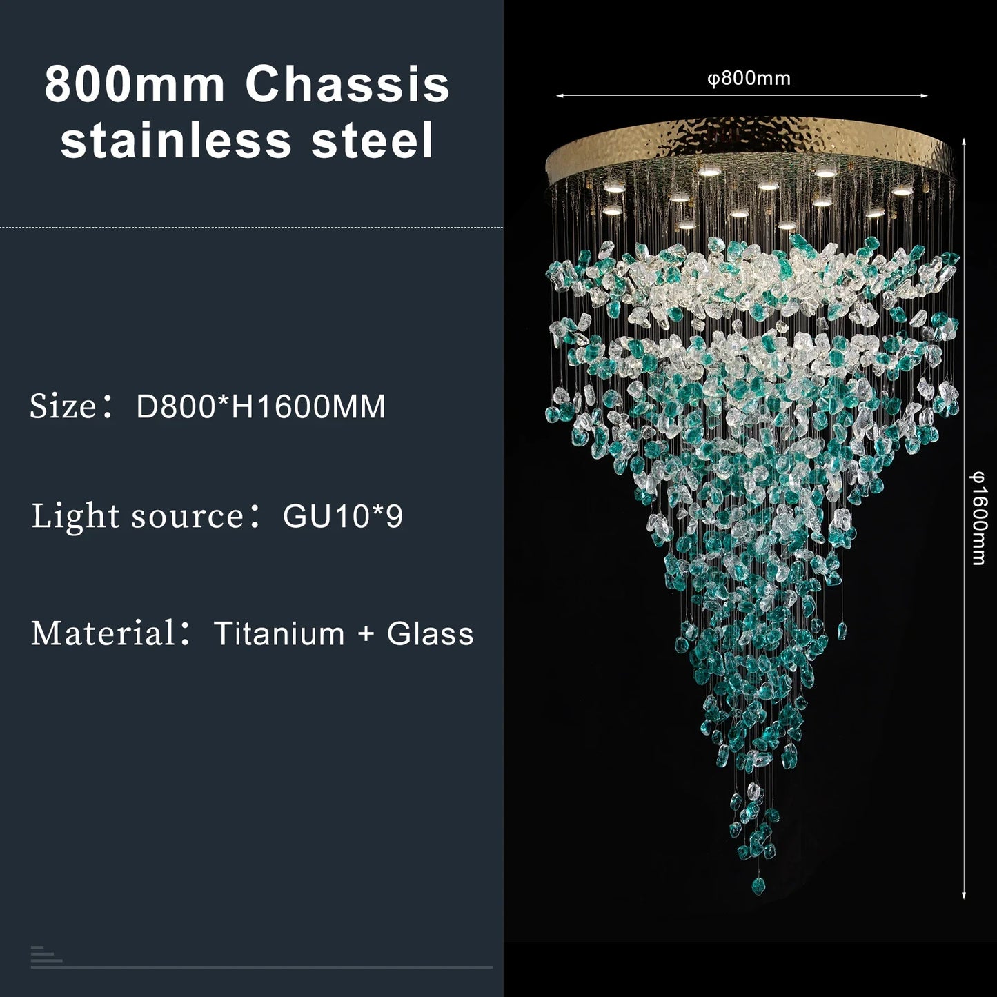 Crystal Pendant Foyer Chandelier