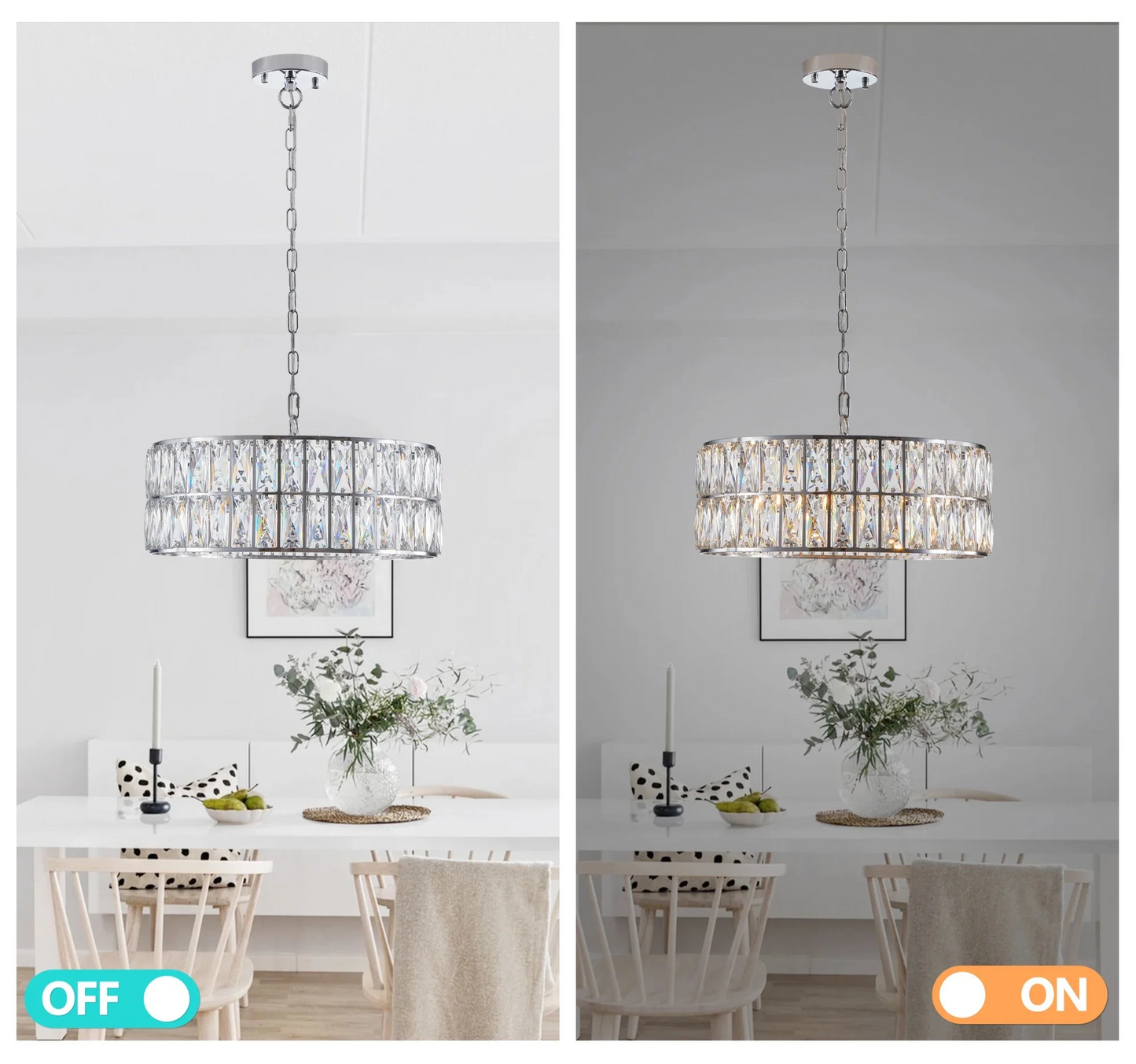Bacci Crystal Drum Chandelier